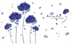 MEMORiX Removable Wall Decor Sticker - Space time Blue Flower