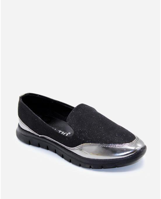 Tata Tio Glittery Flat Shoes - Black