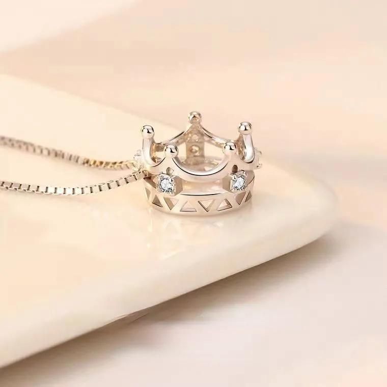Crown Queen Necklace Diamond Diamond Retro Pendant Geometric Jewelry Simple Jewelry