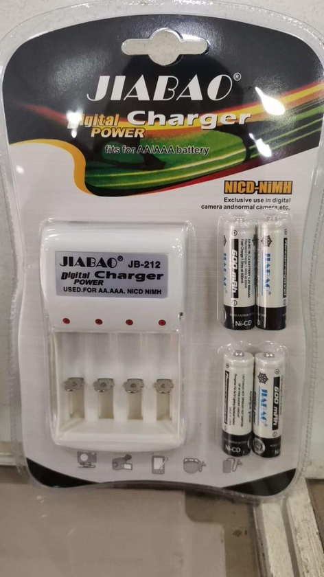Jiabao Jb212 Battery Charger With 4 Pieces 600mah Aa Rechargeable Batteries