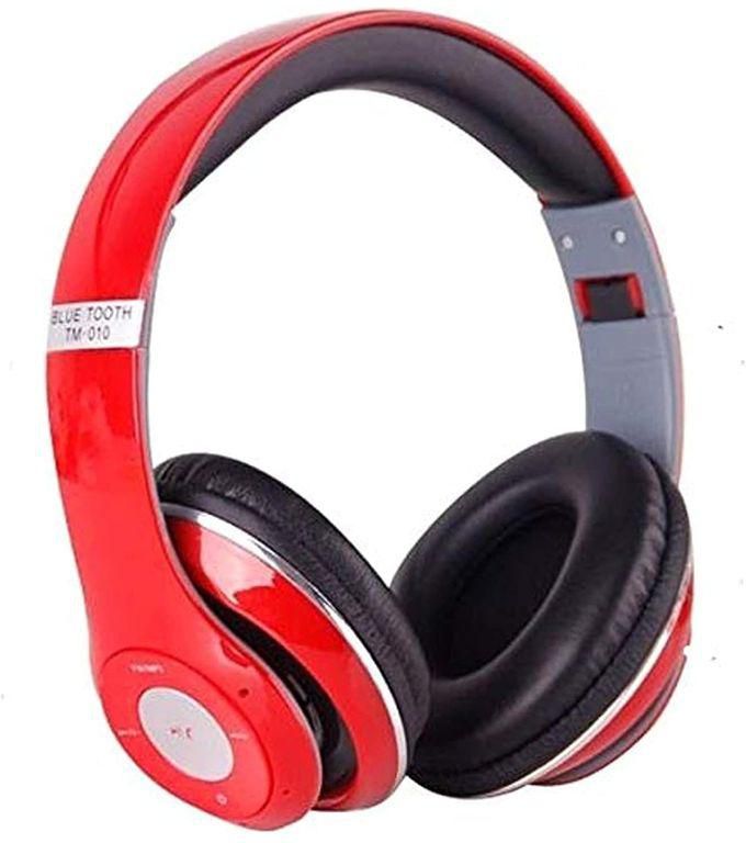 STN-13 Stereo Bluetooth Headset Headphone With SD Memory Card Slot For Phones And Laptops - Red