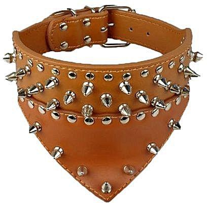 Eissely Adjustable Leather Rivet Spiked Studded Pet Puppy Dog Collar Neck Strap BW/M