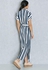 Striped Belted Shirt Slit Maxi Dress