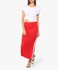Red Contrast Trim Maxi Skirt