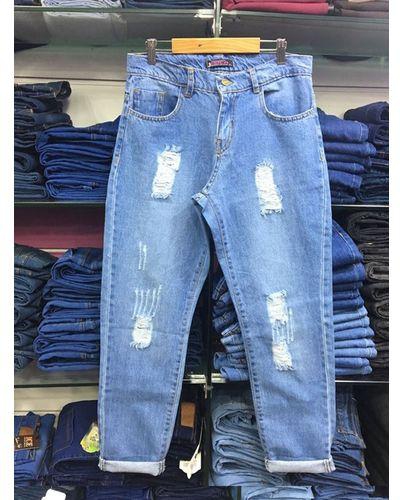 Jesica Jeans Boyfriend Jeans -Ripped Jeans - Blue