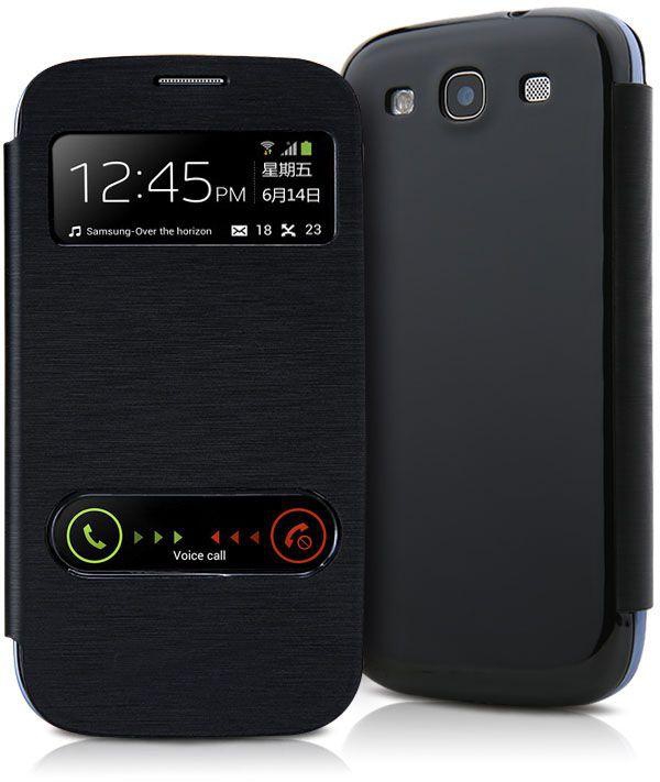 S-View Flip Cover Housing Battery Cover for Samsung Galaxy Grand Duos I9080 i9082 [Black]