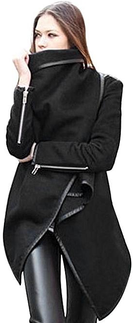 Sunweb Winter Woolen Overcoat Fashion Trench Woolen Coat Black - - - M