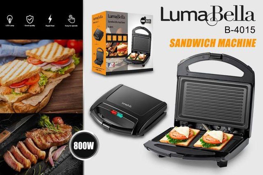 Luma Bella B-4015 Electric Sandwich Maker - 800 W - Black