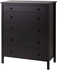 KOPPANG Chest of 5 drawers - black-brown 90x114 cm