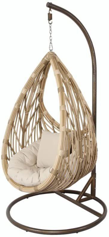 Yulan Rattan Bird Nest Swing, Hanging Chair Outdoor Patio Swing Hanging 519
