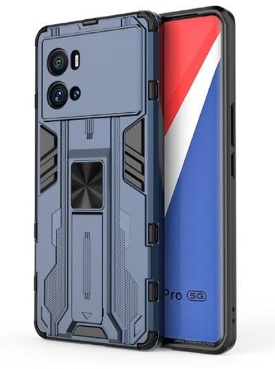 Cover Vivo iQOO 9 Pro 5G , - Shockproof Protective Heavy Duty Armor Cover - Brushed Anti-Scratch Kickstand Cover Slip-Resistant - Blue