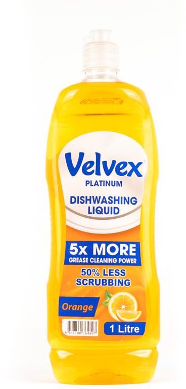 Velvex Orange Dish Washing Liquid 1L