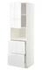 METOD / MAXIMERA Hi cab f micro w door/2 drawers, white/Sinarp brown, 60x60x200 cm - IKEA