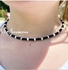 O Accessories Choker Necklace Beads _white&black_silver Metal