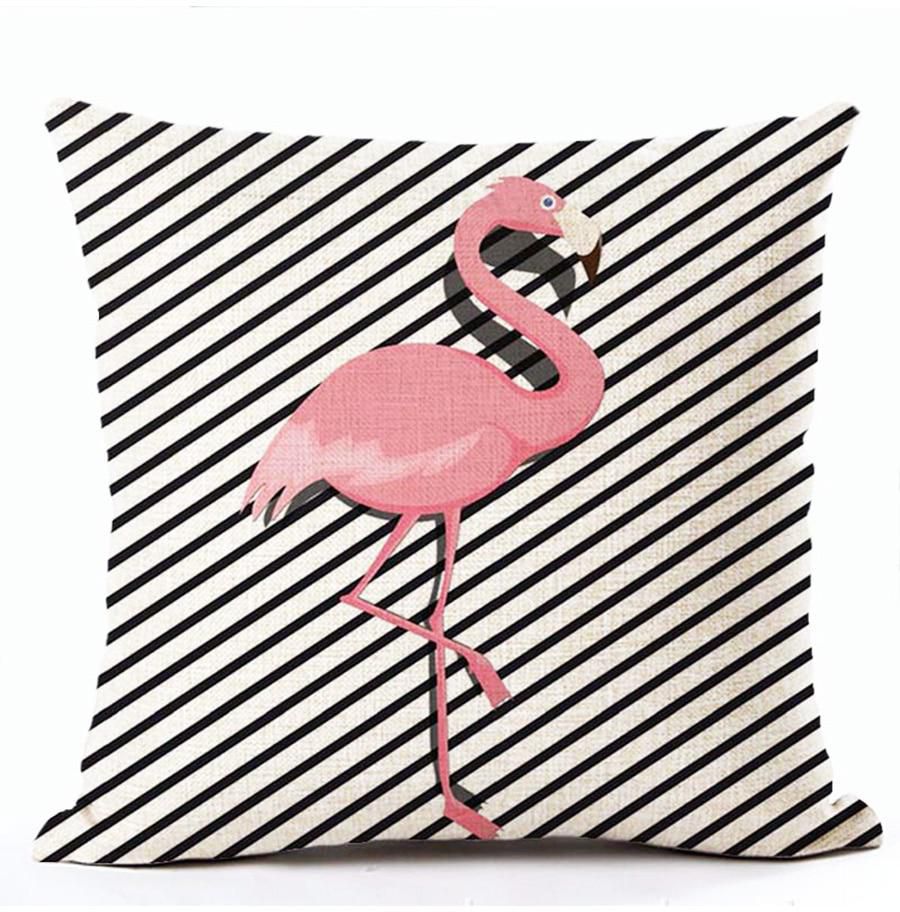 Home Decoration Cushion Cover Geometric Fashion Flamingo Pattern Colorful Pillowcase