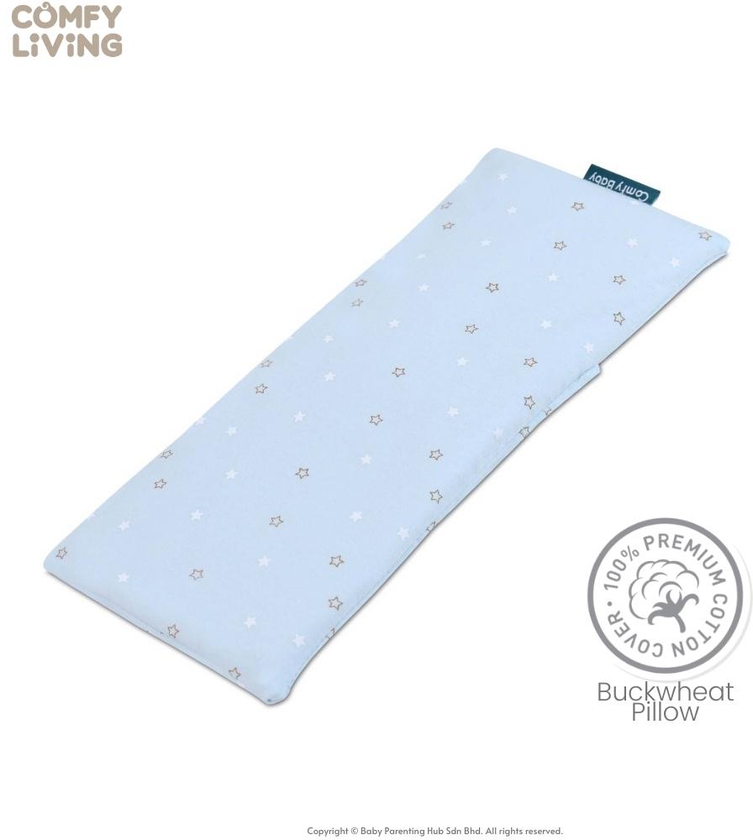 Comfy Living Buckwheat Baby Pillow 14x33cm (Blue Star)