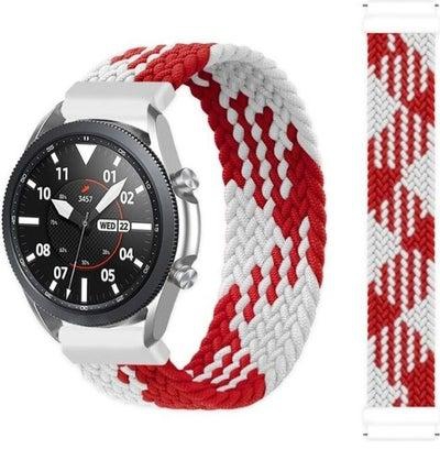 Elasticity Replacement Strap Watchband For Garmin Vivoactive 3 Red/White