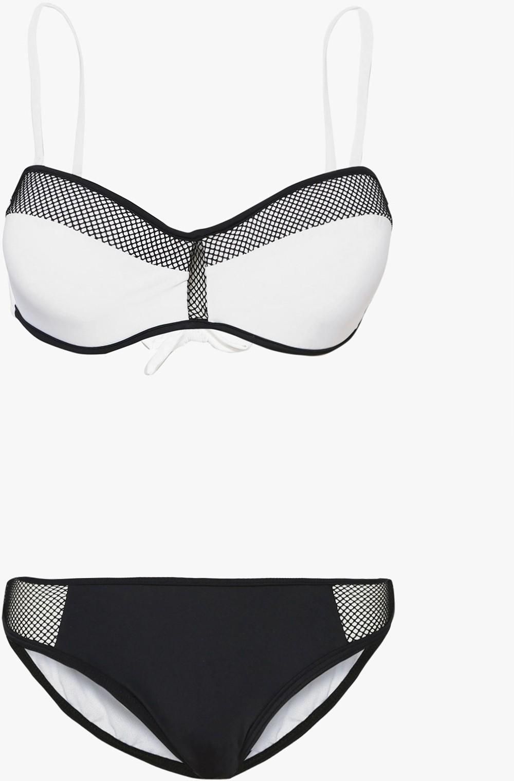 White Net Detail Bikini Set