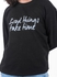 Shechick Oversized Graphic Phrase Print T-Shirt Black