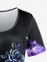 Plus Size Flower Galaxy Glitter Print Ombre Short Sleeves T-shirt - 6x