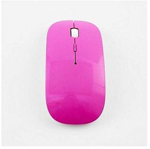 Ultra-thin 2.4Ghz Wireless Mouse Super Slim 1600DPI Ajustable Optical USB Receiver Gaming Mice For Computer Laptop PC(Pink)