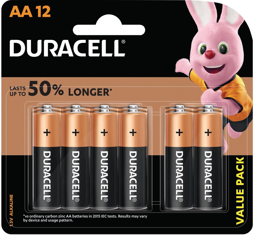 Duracell, AA Alkaline Batteries, Du Cb Aa 12Bl Valuepack Monet