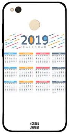 غطاء حماية واقٍ لهاتف شاومي ريدمي 4X نمط مطبوع بعبارة "2019 Calendar"