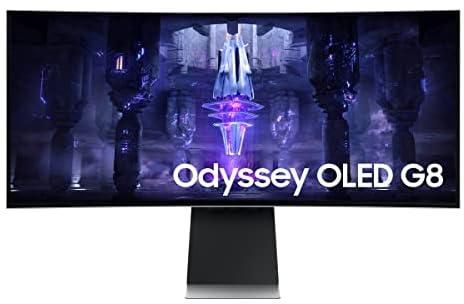 SAMSUNG 34-Inch Odyssey G85SB Series QD-OLED Ultra WQHD Curved Gaming Monitor, 175Hz, 0.03ms, DisplayHDR True Black 400, AMD FreeSync Premium Pro, Advanced Game Streaming, LS34BG850SNXZA, 2023