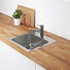 LÅNGUDDEN Inset sink, 1 bowl - stainless steel 46x46 cm