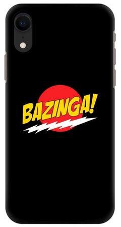 غطاء حماية سناب كلاسيك سيريز بطبعة كلمة "Bazinga" لهاتف أبل آيفون XR أسود/أحمر/أصفر