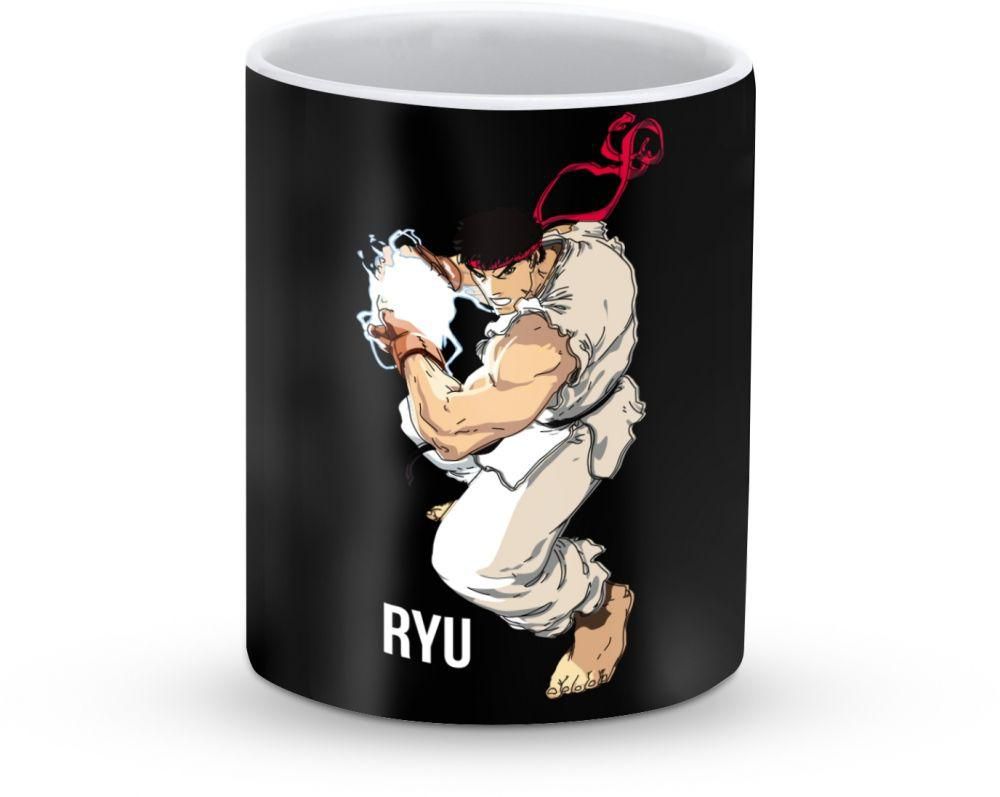Stylizedd Mug - Premium 11oz Ceramic Designer Mug- Street Fighter - Ryu Black