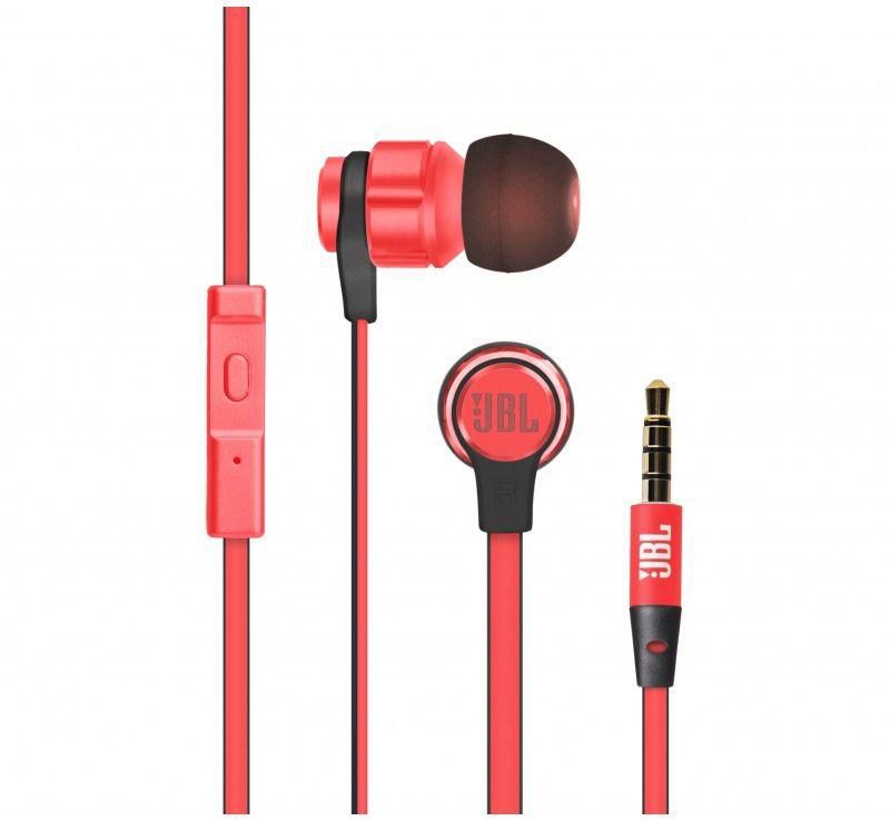 JBL Wired Earphone with Microhpne , Red , T180A