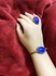 Bracelet & Ring Set Blue Gemstone Gold Plated Copper 2 Pcs Free Size