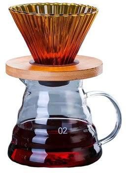 V60 Pour Over Coffee Maker - Drip coffee pot set - High Borosilicate Glass coffee pot coffea