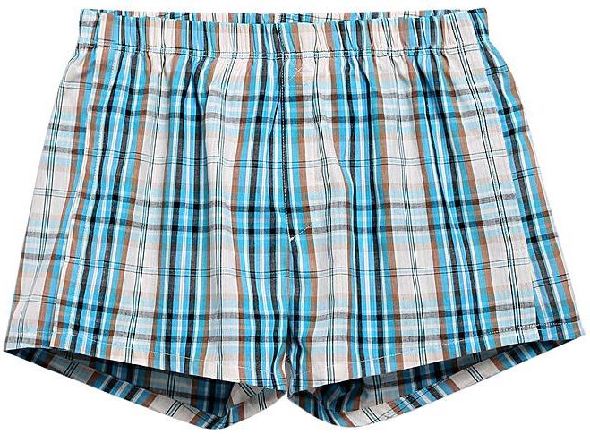 Sunshine Underwear Elastic Waist Plaid Check Woven Boxer with Thong-Yellow