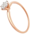 Vera Perla 18K Solid Rose Gold 0.07Ct Genuine Diamonds Solitaire Ring - Size US 6.5