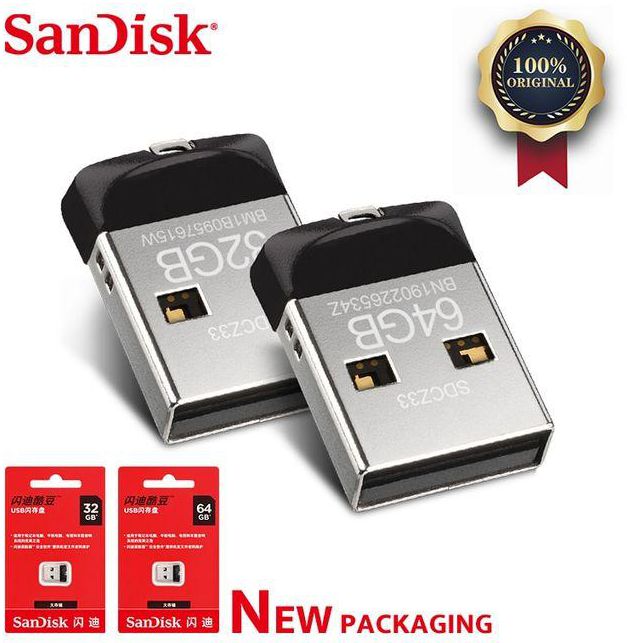 100% Sandisk Usb Flash Drive Cruzer Fit Cz33 Pen