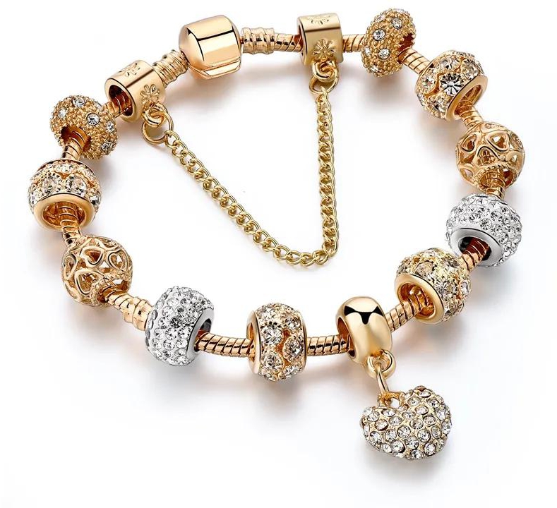 Fashion  heart Bracelets For Women  Chain Bracelets Charm Crystal Jewelry Trendy Bracelet