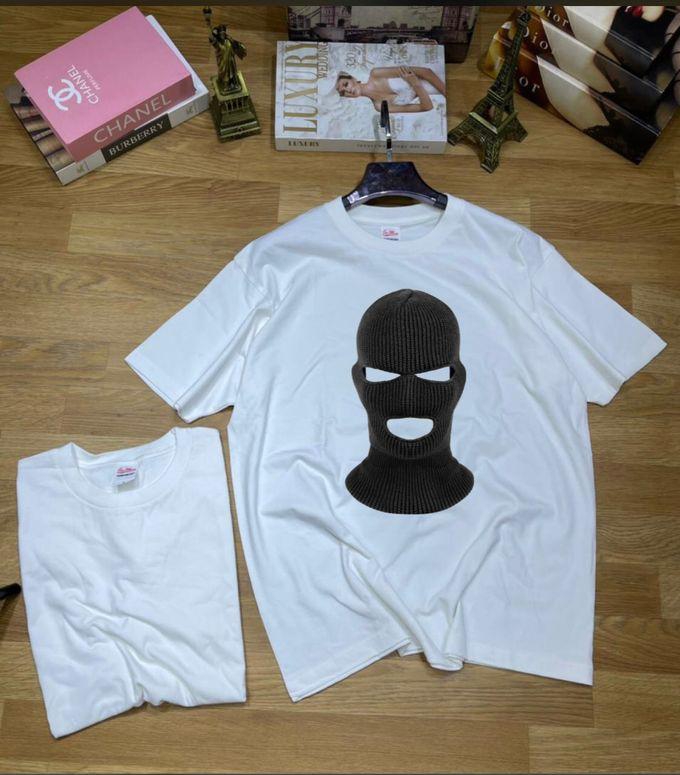 Anonymous Masked Crew Neck White Tshirt