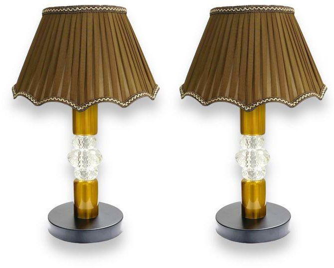 Set Of 2 Modern Metal Lampshades, Shabby Brown, Length 50 Cm