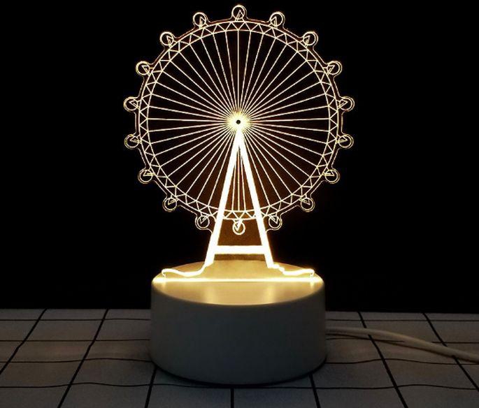 Led Night Light 3D Table Bedside Lamp Gift - Ferris Wheel