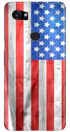 Protective Case Cover For Google Pixel 2 XL USA Grunge Flag
