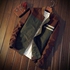 Sweatshirt Denim Varsity Jacket For Men - Baseball Jacket - Brown
