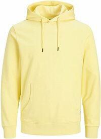 Plain Casual unisex Pullover Hoodie Sweatshirt with Pockets (YELLOW,XS)