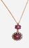 Color Gem Flower Necklace - Gold