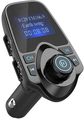 FB [Upgraded Version] FM Transmitter, T11 Bluetooth FM Transmitter, Hands-free Calling, USB Car Charger, Car MP3 Player Kit With Multi Music Play Modes, 1.44 Inch Screen Display,