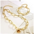 Fashion Chunky Link Chain Necklace, 18K Gold Plated Earring