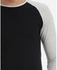 Andora Soild T-shirt Rounded Neck - Black & Light Grey