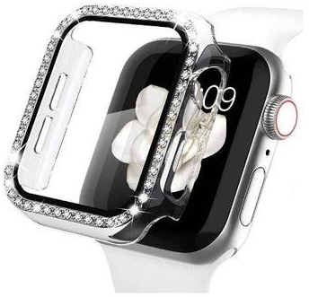 Diamond Apple Watch Cover Guard Shockproof Frame Compatible For Apple Watch 41mm Clear