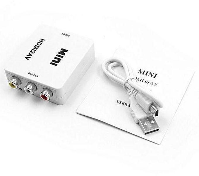 HDMI To AV Video Audio Adapter Converter White